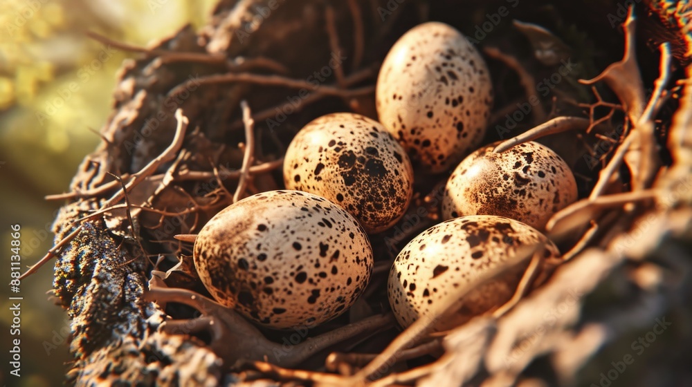 Eggs in a natural nest, great for wildlife or nature themes Eggs in a natural nest, great for wildlife or nature themes
