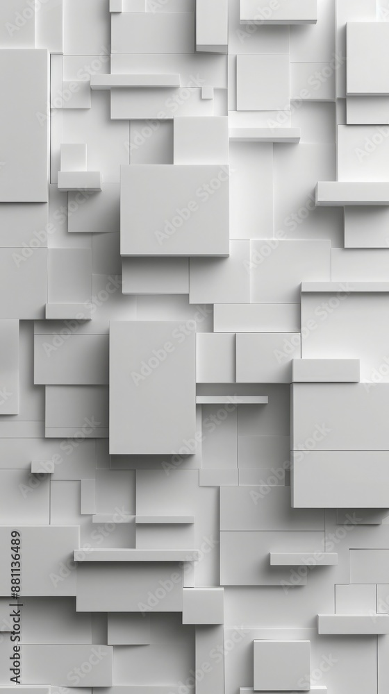 Clean and smooth 3D pattern with cascading rectangles, rough grain noise, and gray palette Female executive making a successful deal