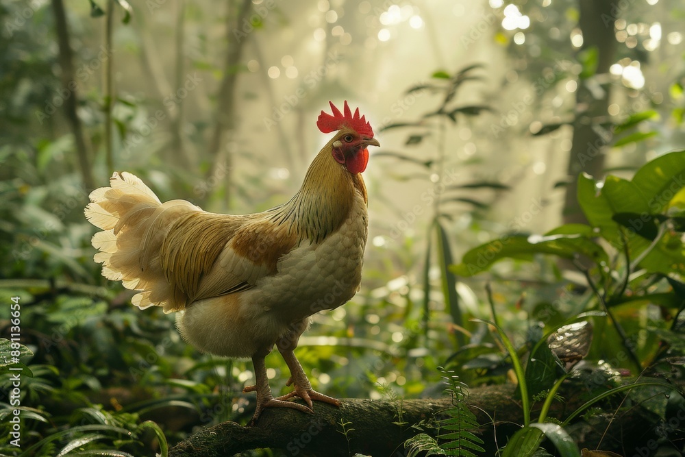 Full body view of Broiler Chicken in natural habitat, full body shot, full body View Full body view of Broiler Chicken in natural habitat, full body shot, full body View