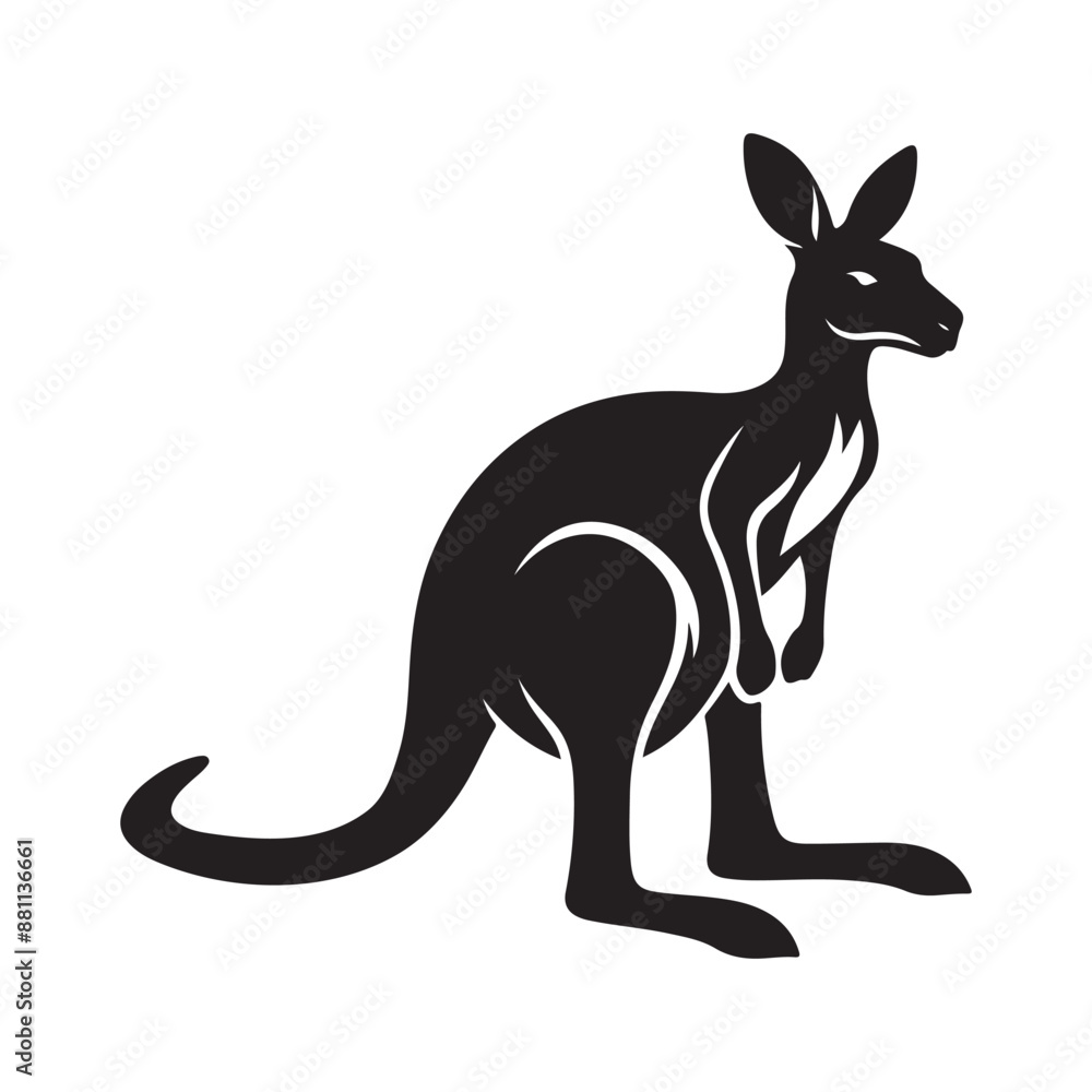 Kangaroo bee silhouette vector illustration Kangaroo bee silhouette vector illustration