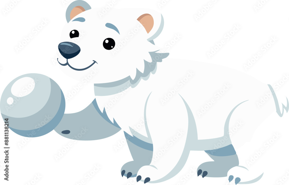 Polar bear playing with a ball Polar bear playing with a ball
