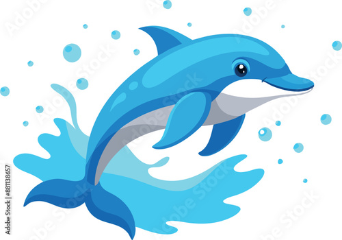 Dolphin jumping with splash