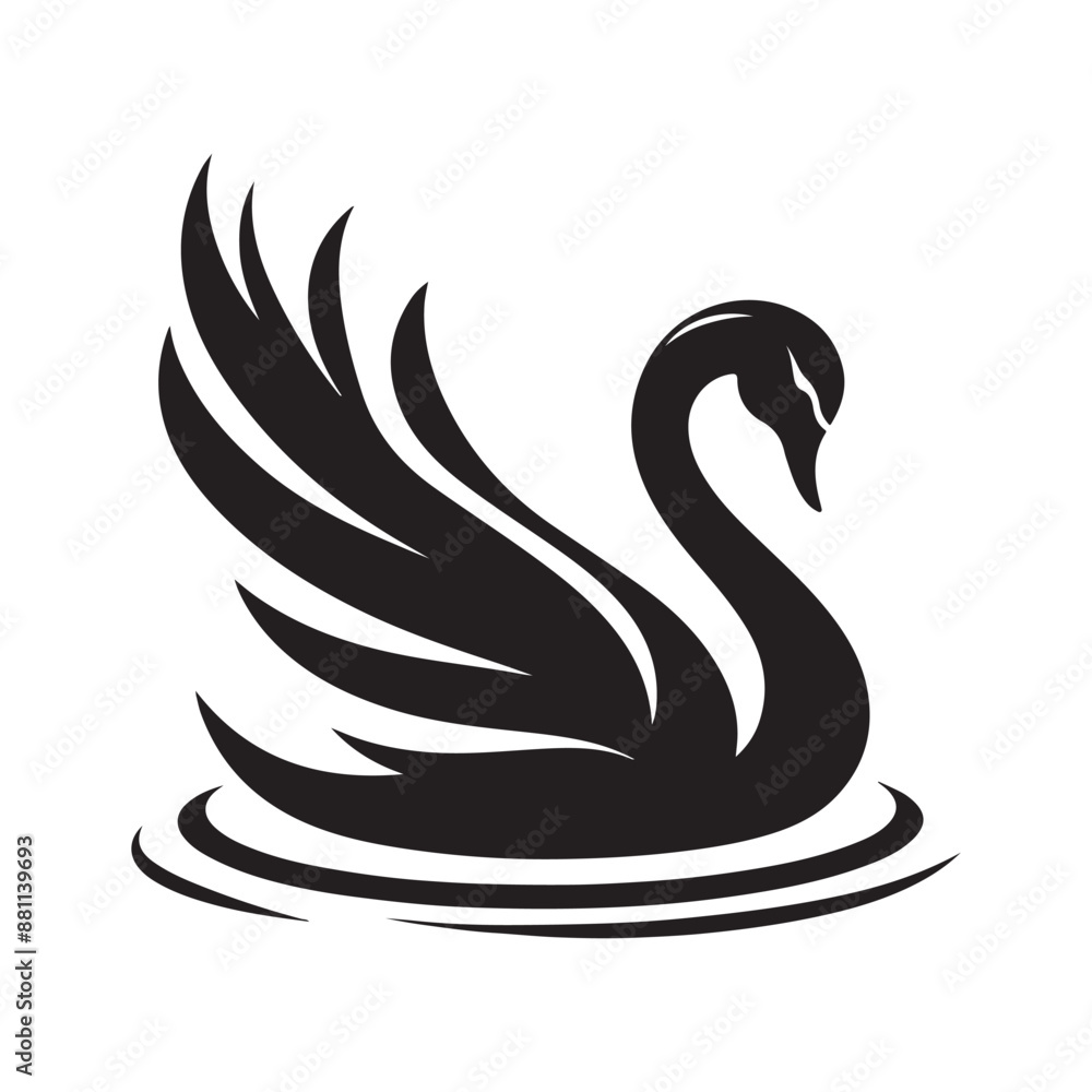 Swan bee silhouette vector illustration Swan bee silhouette vector illustration