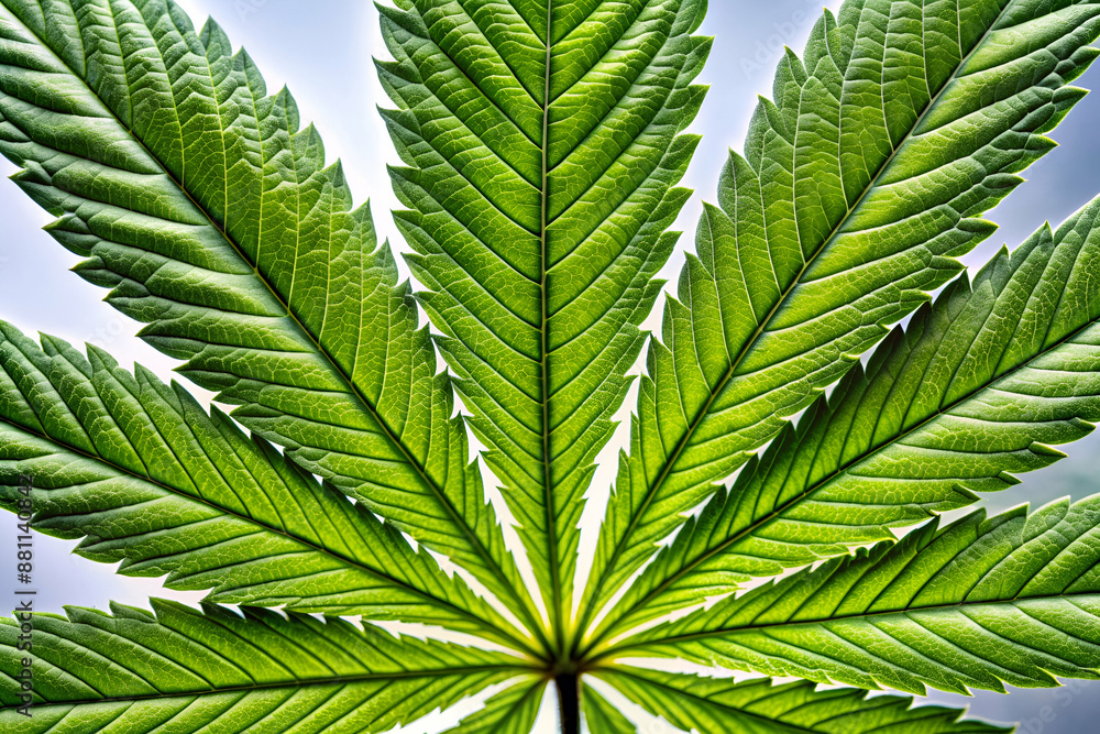 A leafy green marijuana plant with a large leafy green stem A leafy green marijuana plant with a large leafy green stem