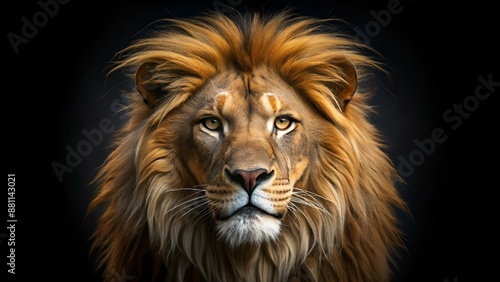 Lion king isolated on black © Matan