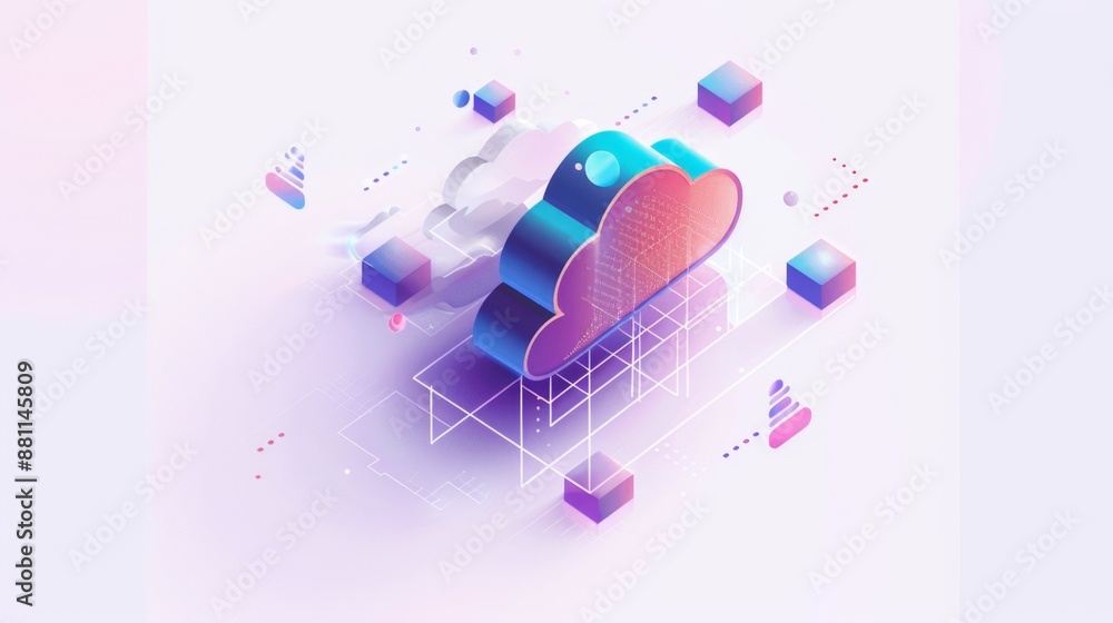 Fototapeta premium Abstract Futuristic Technology Concept with 3D Graphics