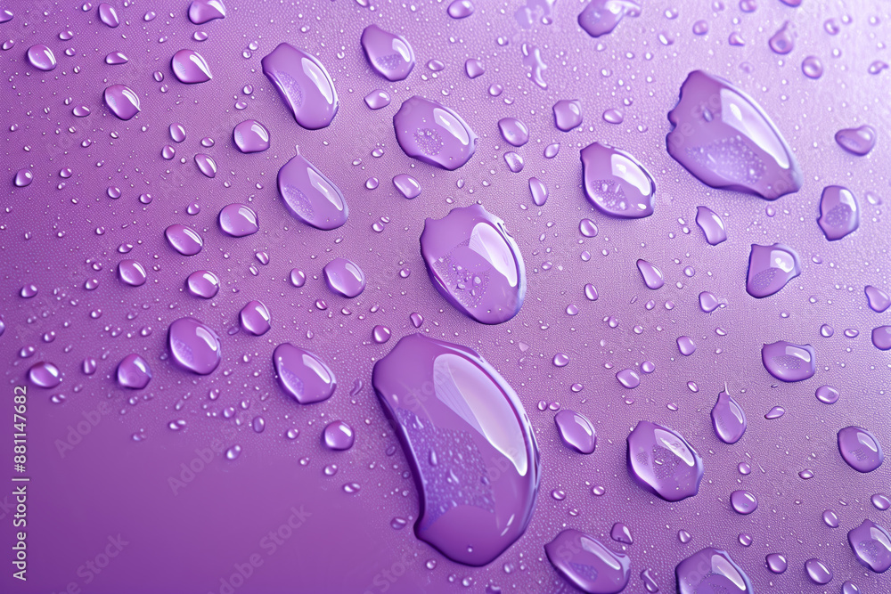 A Symphony of Dewdrops on a Purple Surface A Symphony of Dewdrops on a Purple Surface