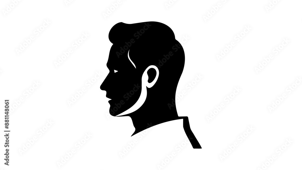 silhouette of a person, person head profile shape silhouette of a person, person head profile shape