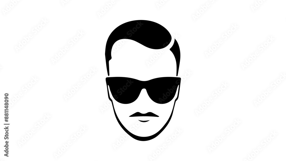 simple shape of person with glasses and little mustache in vector simple shape of person with glasses and little mustache in vector