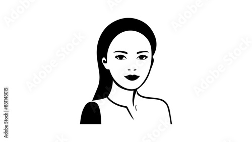simple shape of a woman smiling in vector