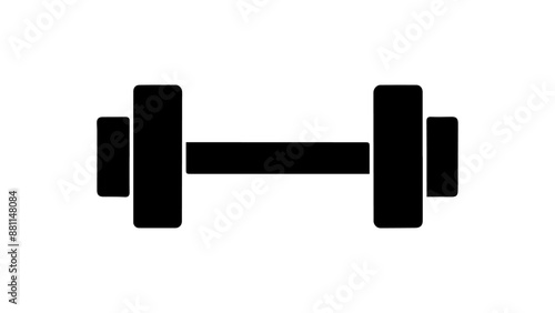 very simple black shape of a dumbbell in vector