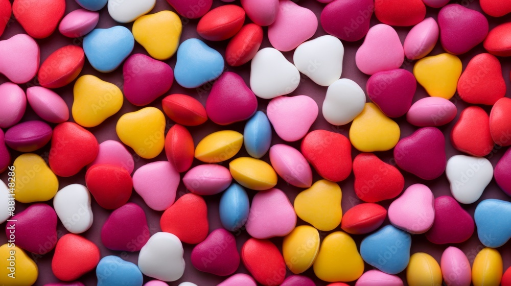 Multicolored Heart Candies Spread Love and Cheer Multicolored Heart Candies Spread Love and Cheer