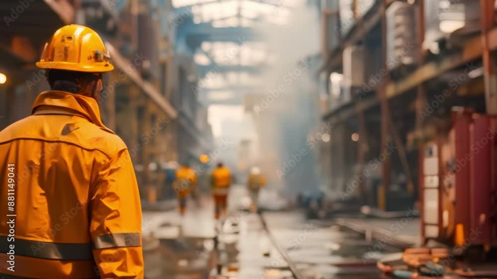 custom made wallpaper toronto digitalPort facility investigating cargo explosion enforcing safety protocols in hazardous warehouse environments. Concept Warehouse Safety Protocols, Cargo Explosion Investigation