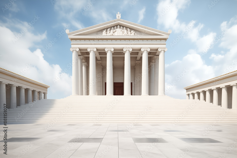 Obraz premium Greek temple with the sky background. Greek civilization. Archeology of ancient Greece. News about ancient Greece. History book about ancient Greece. 