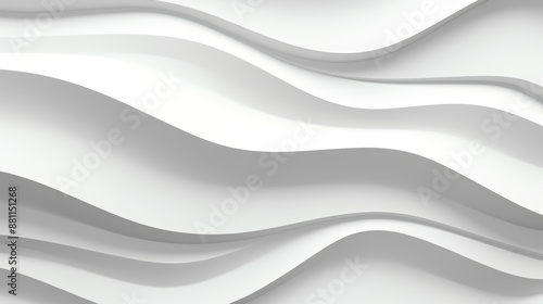 White abstract wavy sculpture. 3D render of fluid dynamic forms.