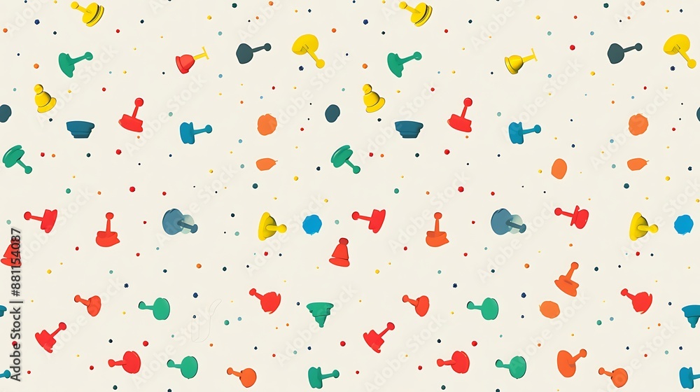 Playful Multicolor 3D Game Pieces Seamless Pattern Playful Multicolor 3D Game Pieces Seamless Pattern