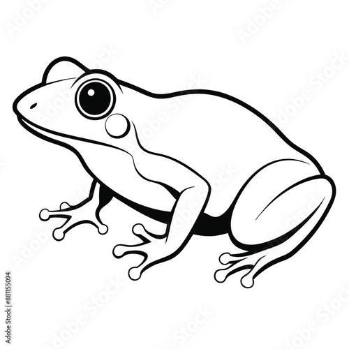 frog line art, isolated on a white background