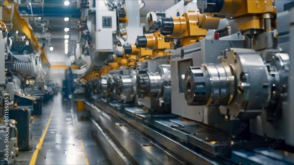 Highprecision CNC machine in modern manufacturing facility emphasizing scale in industrial setting. Concept Precision Machining, Industrial Scale, Modern Manufacturing, CNC Machine Highprecision CNC machine in modern manufacturing facility emphasizing scale in industrial setting. Concept Precision Machining, Industrial Scale, Modern Manufacturing, CNC Machine