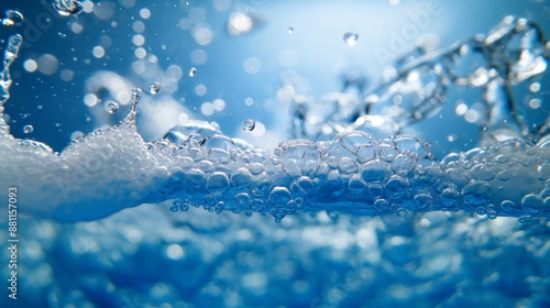 Wallpaper Mural Underwater Bubbles in Blue Liquid Torontodigital.ca