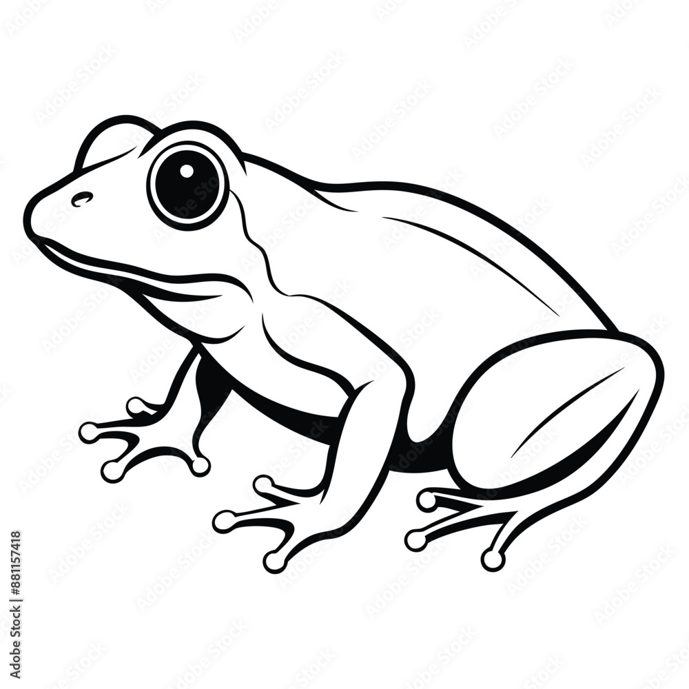 frog line art, isolated on a white background frog line art, isolated on a white background