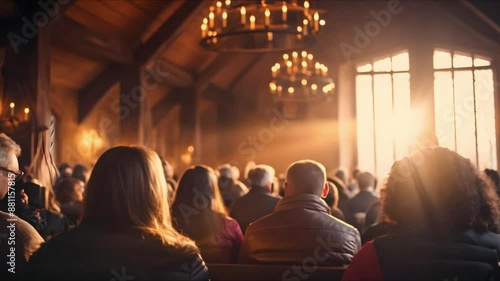 Regular Church Attendance in the Christian Community. Concept Liturgy, Worship, Faith, Community, Spiritual Growth