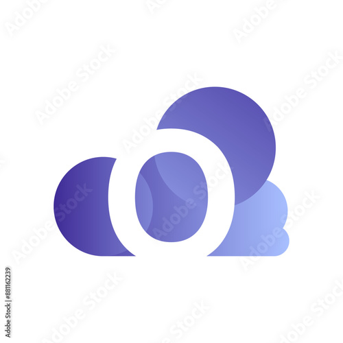 Minimal Letter O cloud logo vector template