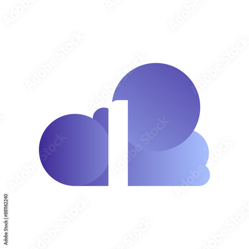 Minimal Letter I cloud logo vector template