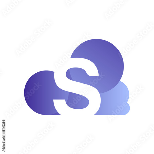 Minimal Letter S cloud logo vector template