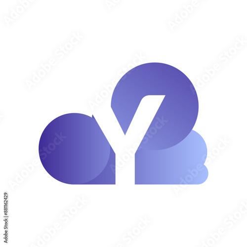 Minimal Letter Y cloud logo vector template