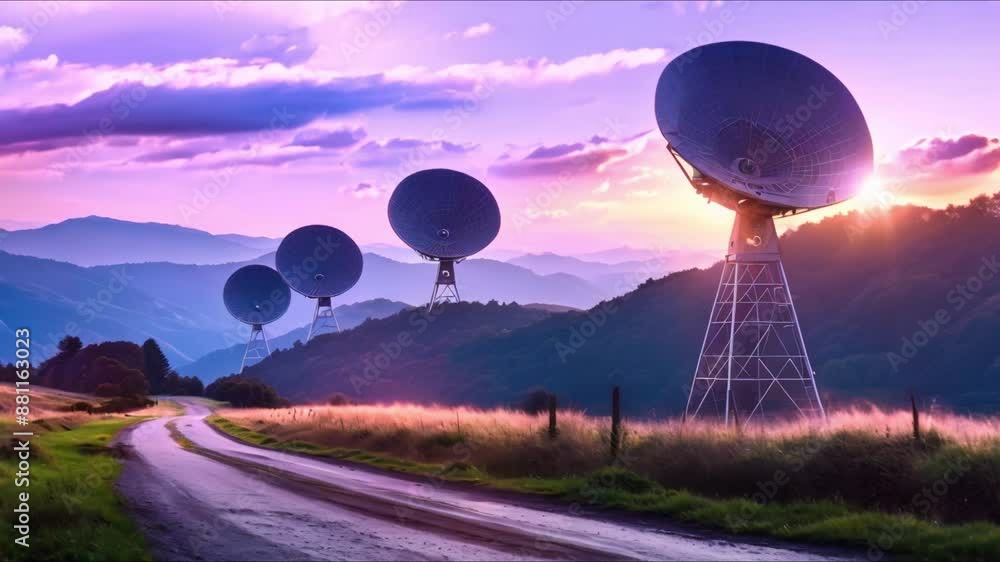Unveiling Mysteries of Space: Radiotelescopes Capture Cosmic Wonders on Earth's Observatory. Concept Space Exploration, Radiotelescopes, Cosmic Wonders, Earth's Observatory, Mysteries of Space Unveiling Mysteries of Space: Radiotelescopes Capture Cosmic Wonders on Earth's Observatory. Concept Space Exploration, Radiotelescopes, Cosmic Wonders, Earth's Observatory, Mysteries of Space