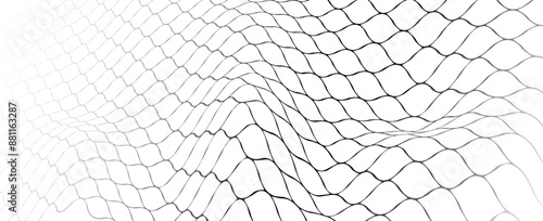 Abstract background of wavy black mesh layers on a bright space with line effect decoration. Circle style concept modern graphic design element for banner, flyer, card. vector