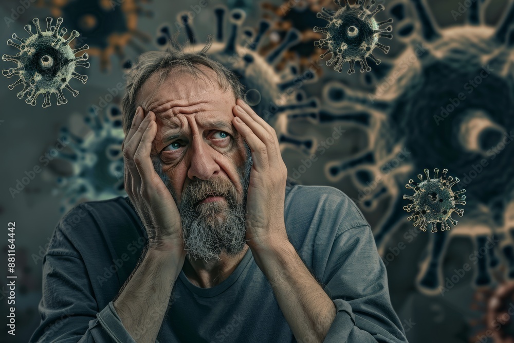 Middle-aged man looks worried he observes group. Middle-aged white man anxious expression stares crowd. Dramatic capture of self-consciousness and solitude amidst public setting. Middle-aged man looks worried he observes group. Middle-aged white man anxious expression stares crowd. Dramatic capture of self-consciousness and solitude amidst public setting.