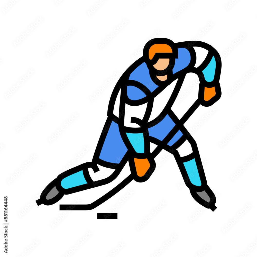 Obraz premium slap shot ice hockey sport game color icon vector. slap shot ice hockey sport game sign. isolated symbol illustration