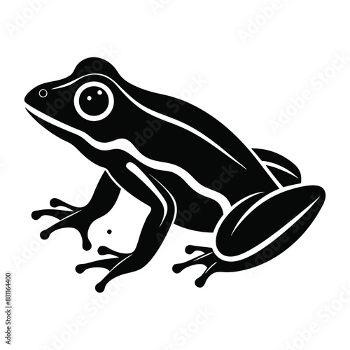 frog silhouette isolated on a white background 