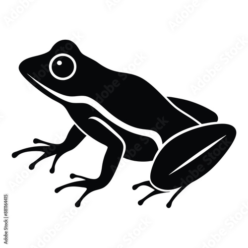 frog silhouette isolated on a white background 