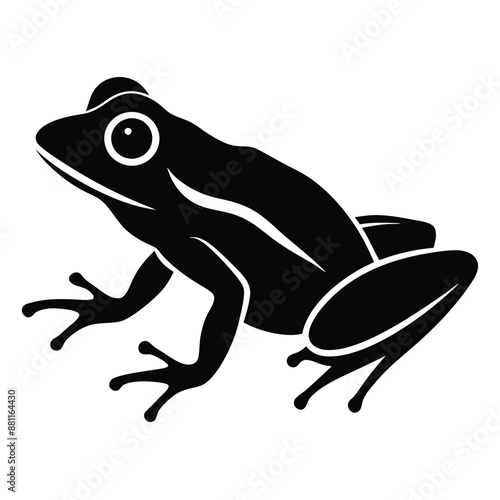 frog silhouette isolated on a white background 