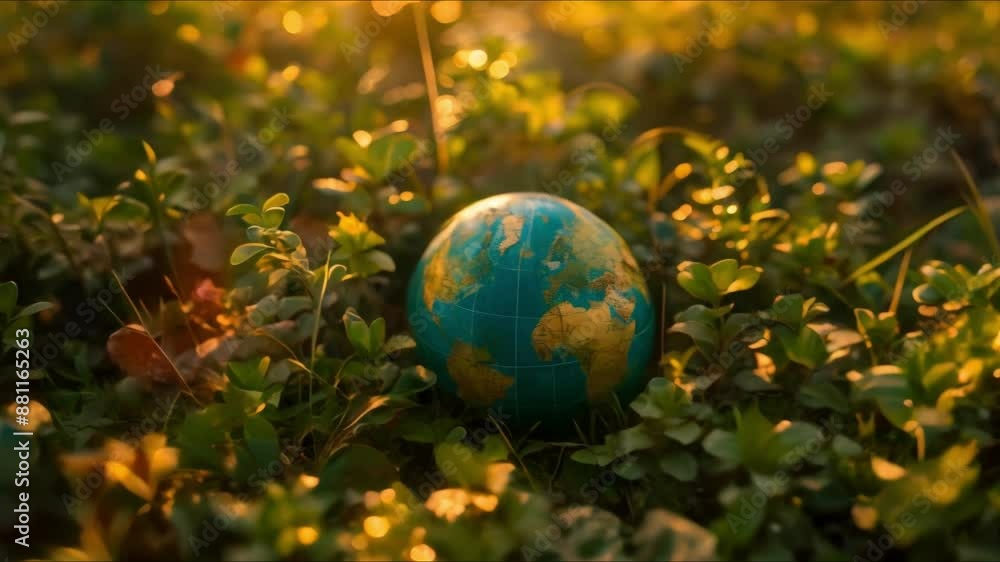 Embracing Ecoconsciousness: A Globe in a Serene Forest Setting. Concept Sustainable Lifestyle, Nature Connection, Eco-friendly Practices, Global Awareness, Environmental Preservation Embracing Ecoconsciousness: A Globe in a Serene Forest Setting. Concept Sustainable Lifestyle, Nature Connection, Eco-friendly Practices, Global Awareness, Environmental Preservation
