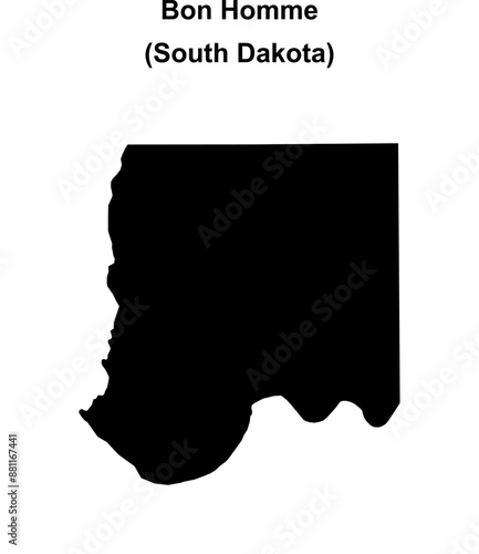 Bon Homme County (South Dakota) blank outline map