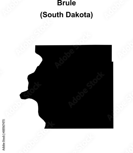 Brule County (South Dakota) blank outline map