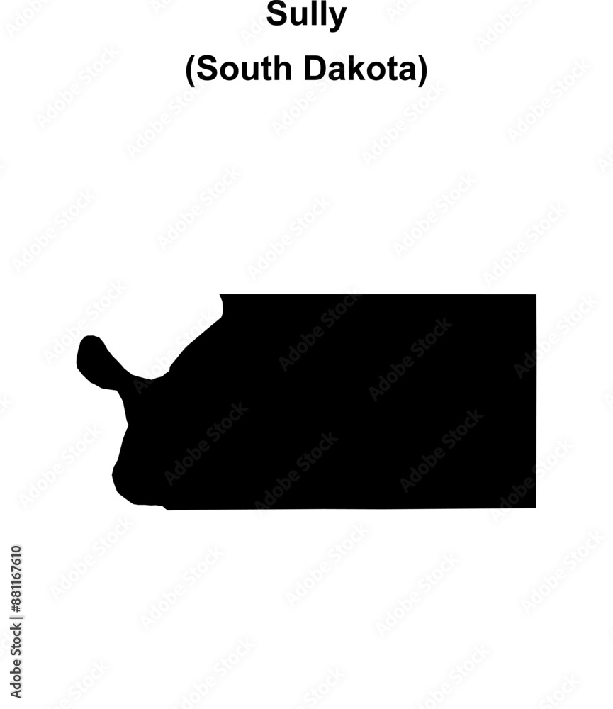 Sully County (South Dakota) blank outline map Sully County (South Dakota) blank outline map