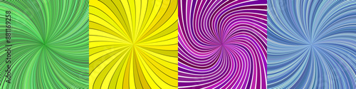Abstract geometric ray burst background set