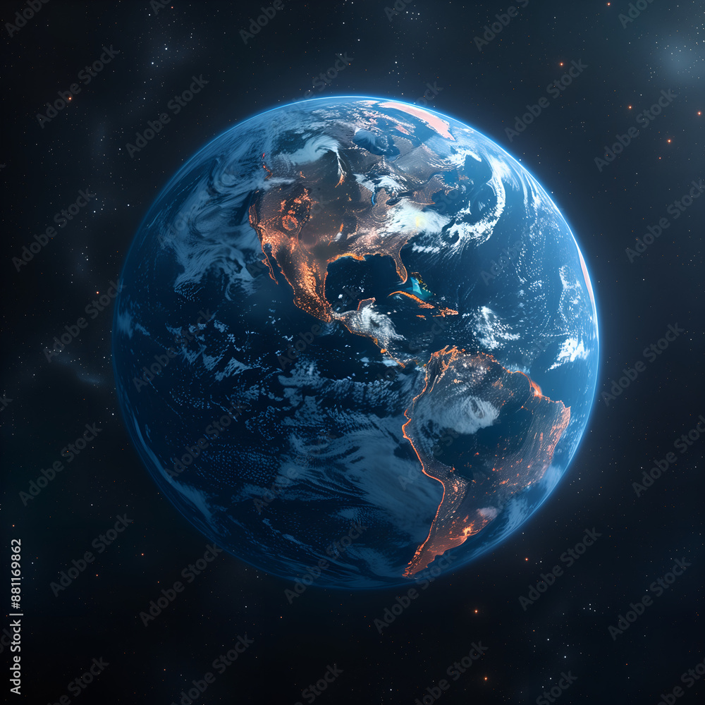 earth in space, planet view