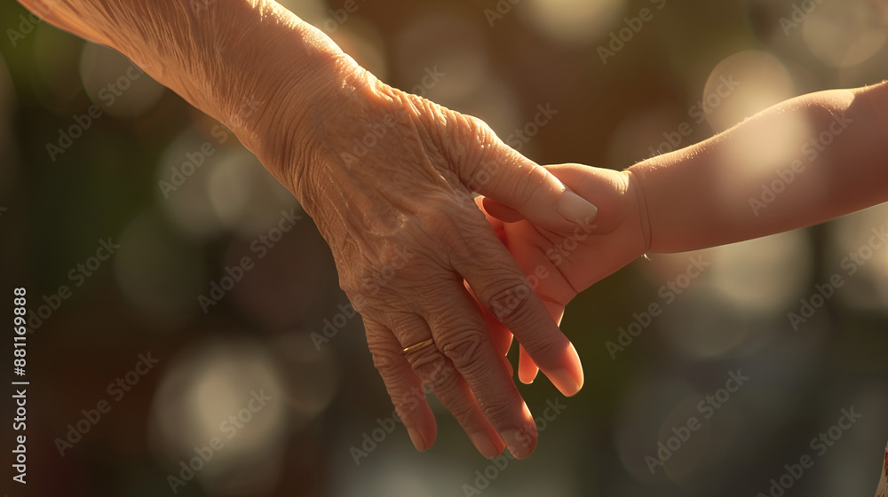 abuela tomando de la mano a su nieto diferencia de edad foto ...