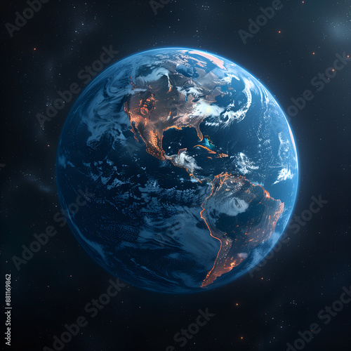 Obraz na płótnie earth in space, planet view w salonie