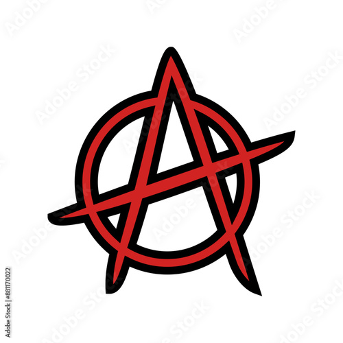 anarchy subculture style punk color icon vector. anarchy subculture style punk sign. isolated symbol illustration