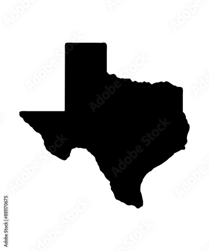 black silhouette icon shape of texas state isolated on white