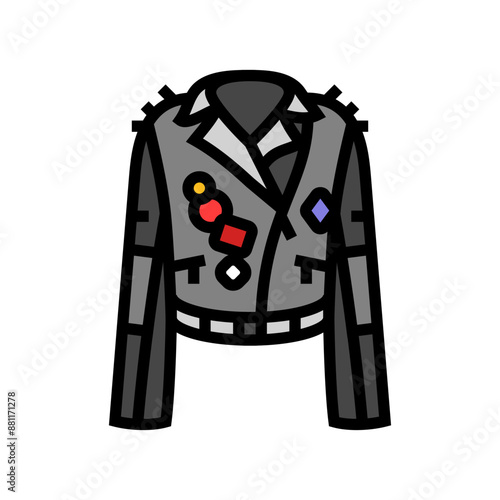 leather jackets subculture style color icon vector. leather jackets subculture style sign. isolated symbol illustration