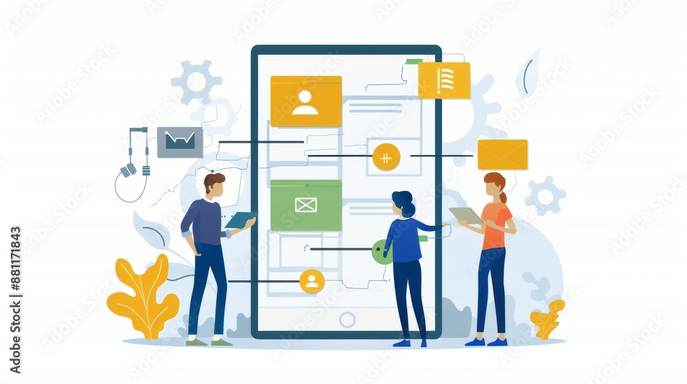 Simplified and detailed diagrams for a professional mockup presentation illustration Simplified and detailed diagrams for a professional mockup presentation illustration
