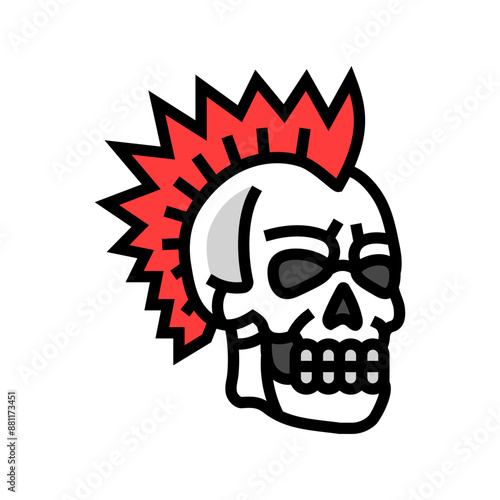 punk lifestyle subculture style color icon vector. punk lifestyle subculture style sign. isolated symbol illustration