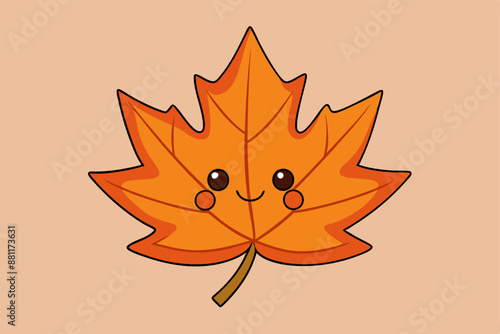 Maple Leaf Vector Illustration | Cartoon, Clipart, Line Art Design. Maple leaf vector illustration: cartoon, clipart, and line art design for digital prints